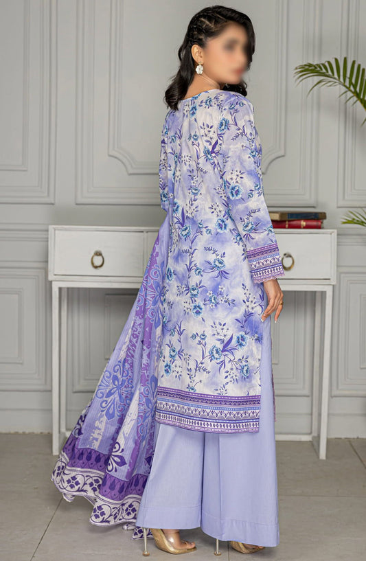 Aks Embroidered Lawn Unstitched 3 Piece Suit - Design-03 - AK25AKS - Purple - Summer Collection