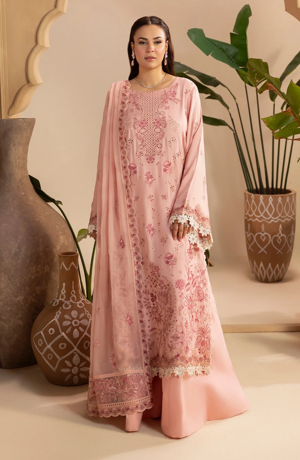 Al Karim Gulkar Embroidered Viscose Unstitched 3 Piece Suit - GK-01 - AK26GLK - Pink - Winter Collection