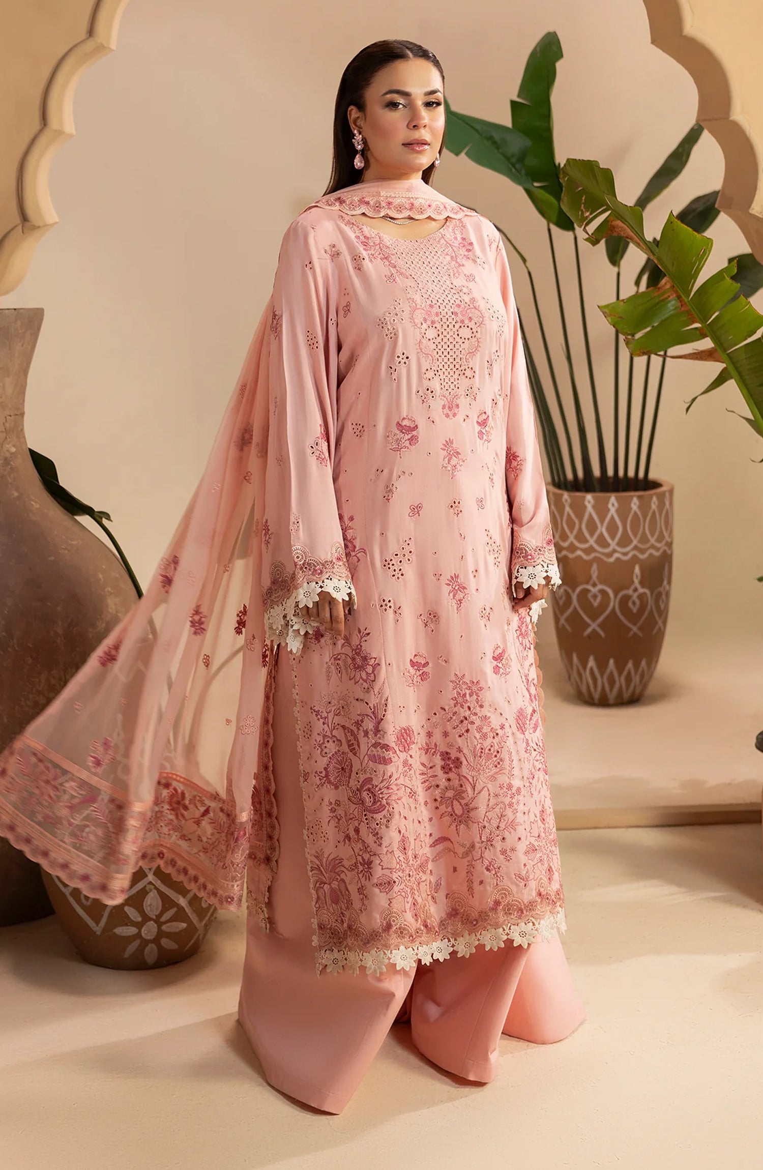 Al Karim Gulkar Embroidered Viscose Unstitched 3 Piece Suit - GK-01 - AK26GLK - Pink - Winter Collection