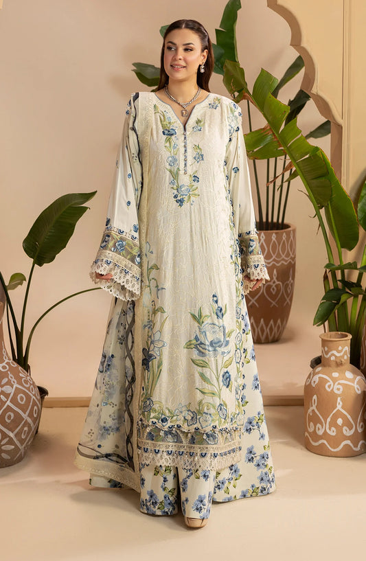Al Karim Gulkar Embroidered Viscose Unstitched 3 Piece Suit - GK-02 - AK26GLK - Off White - Winter Collection