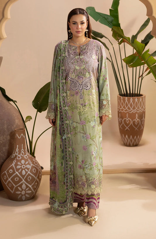 Al Karim Gulkar Embroidered Viscose Unstitched 3 Piece Suit - GK-04 - AK26GLK - Mint Green - Winter Collection