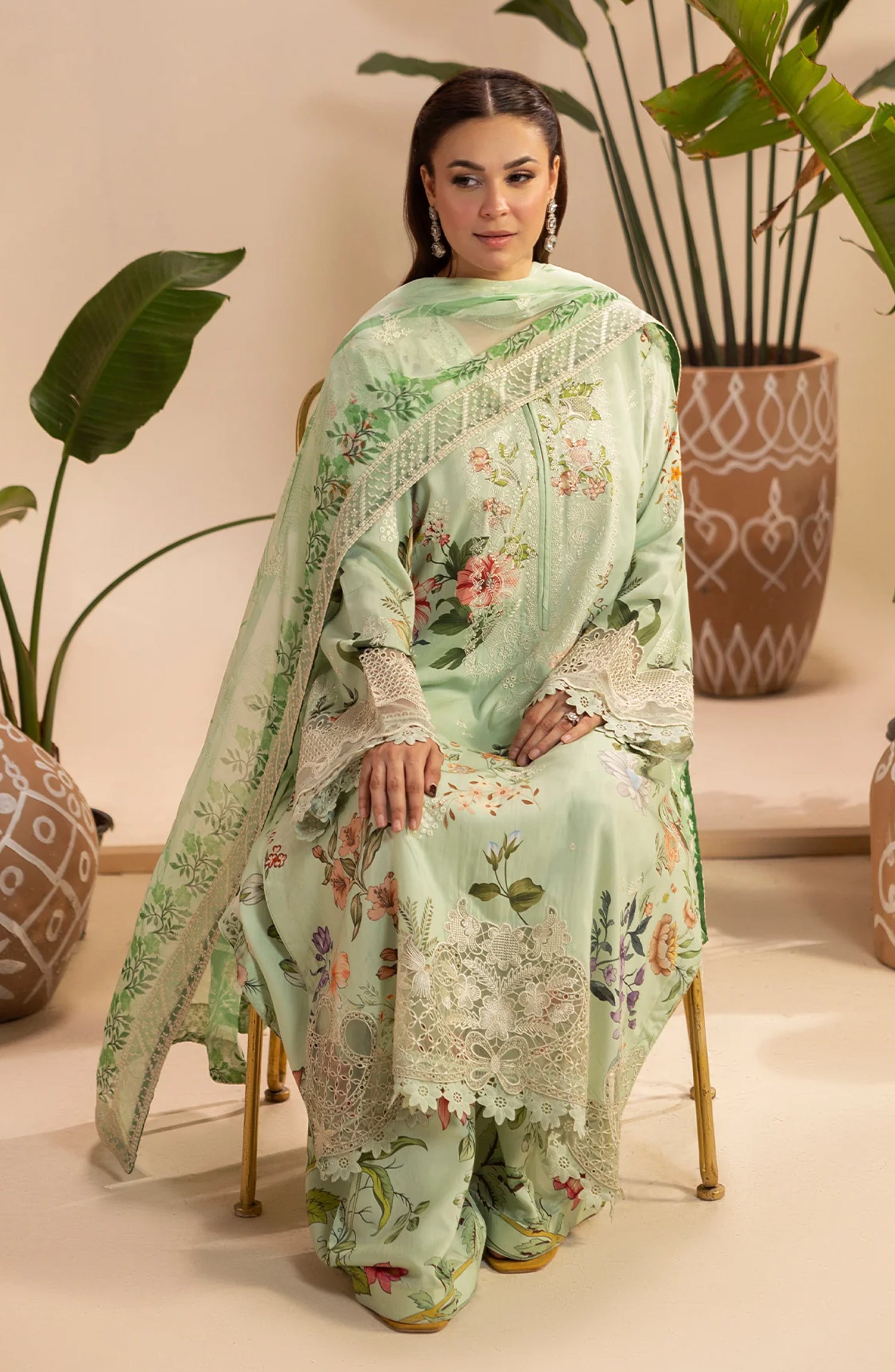 Al Karim Gulkar Embroidered Viscose Unstitched 3 Piece Suit - GK-05 - AK26GLK - Pista Green - Winter Collection
