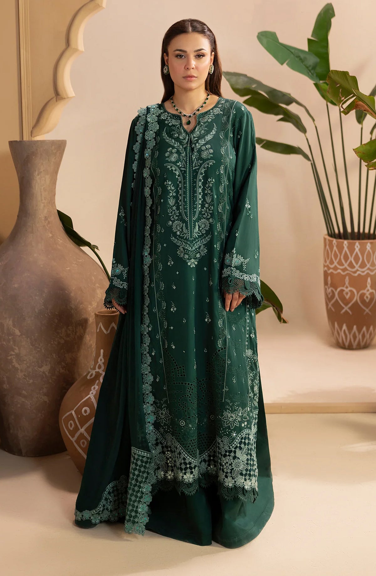 Al Karim Gulkar Embroidered Viscose Unstitched 3 Piece Suit - GK-06 - AK26GLK - Green - Winter Collection