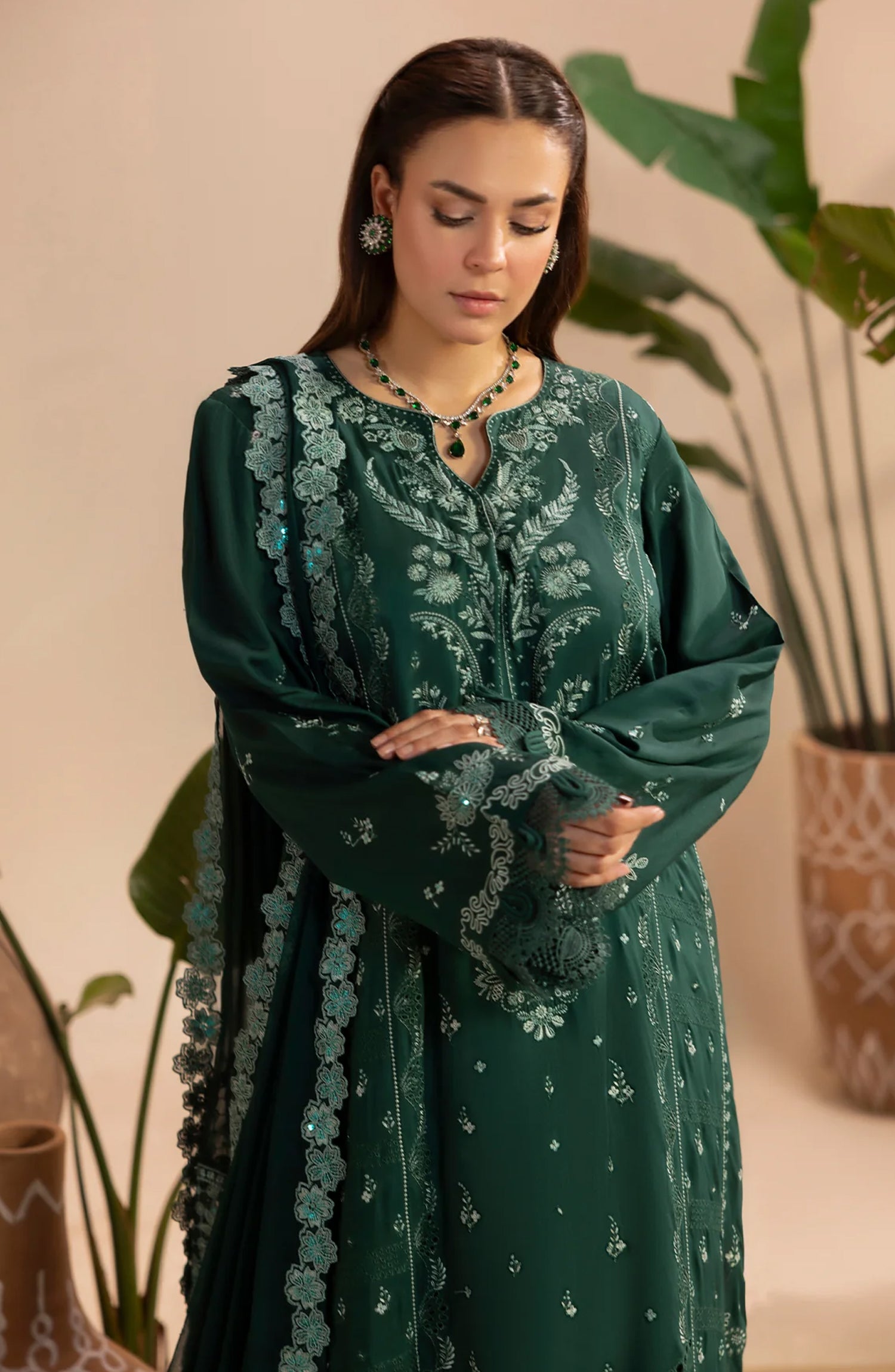 Al Karim Gulkar Embroidered Viscose Unstitched 3 Piece Suit - GK-06 - AK26GLK - Green - Winter Collection