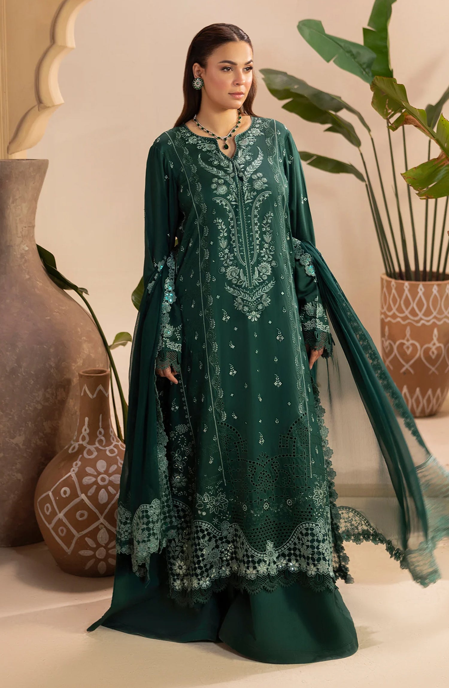 Al Karim Gulkar Embroidered Viscose Unstitched 3 Piece Suit - GK-06 - AK26GLK - Green - Winter Collection