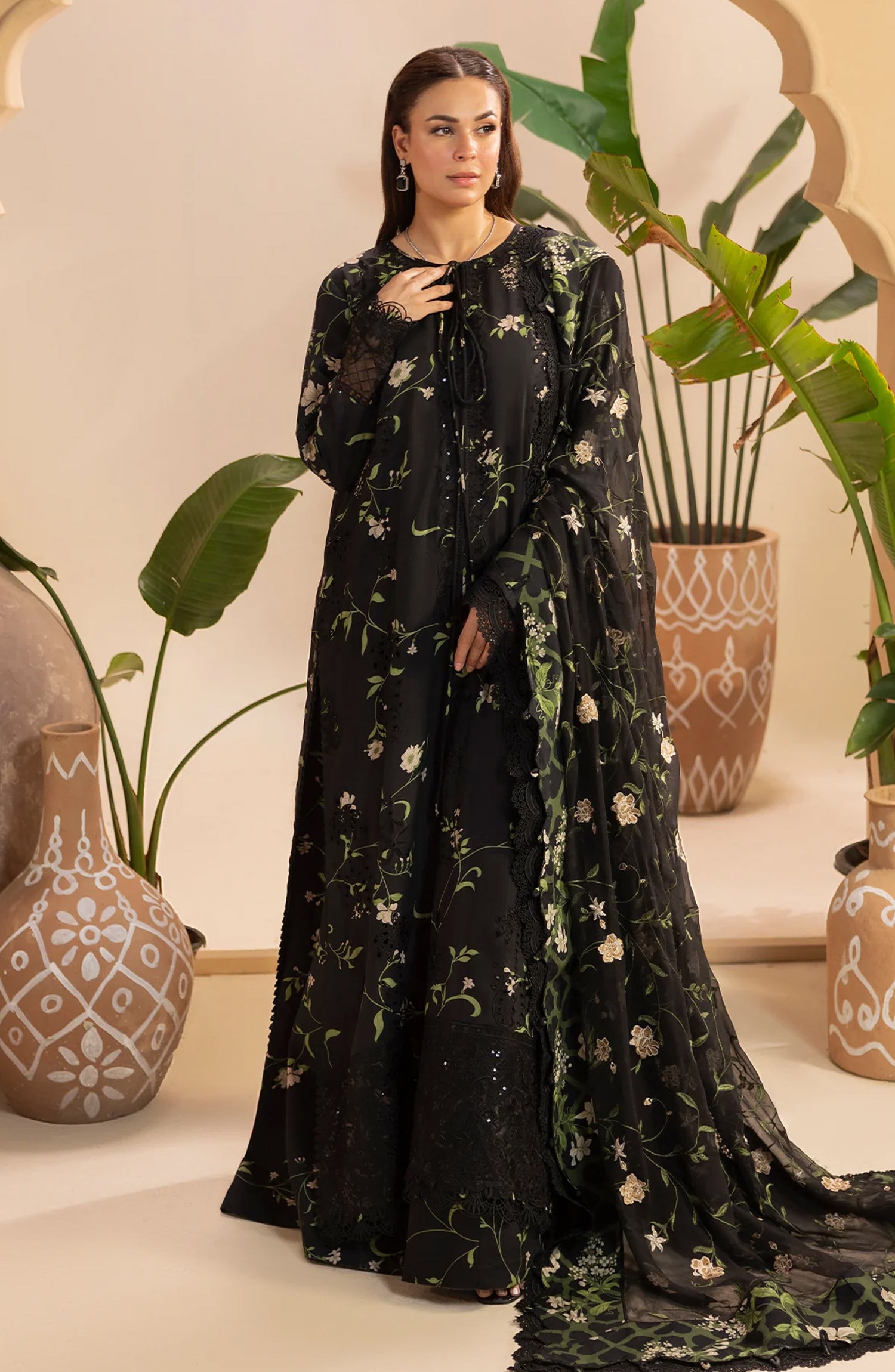 Al Karim Gulkar Embroidered Viscose Unstitched 3 Piece Suit - GK-07 - AK26GLK - Black - Winter Collection