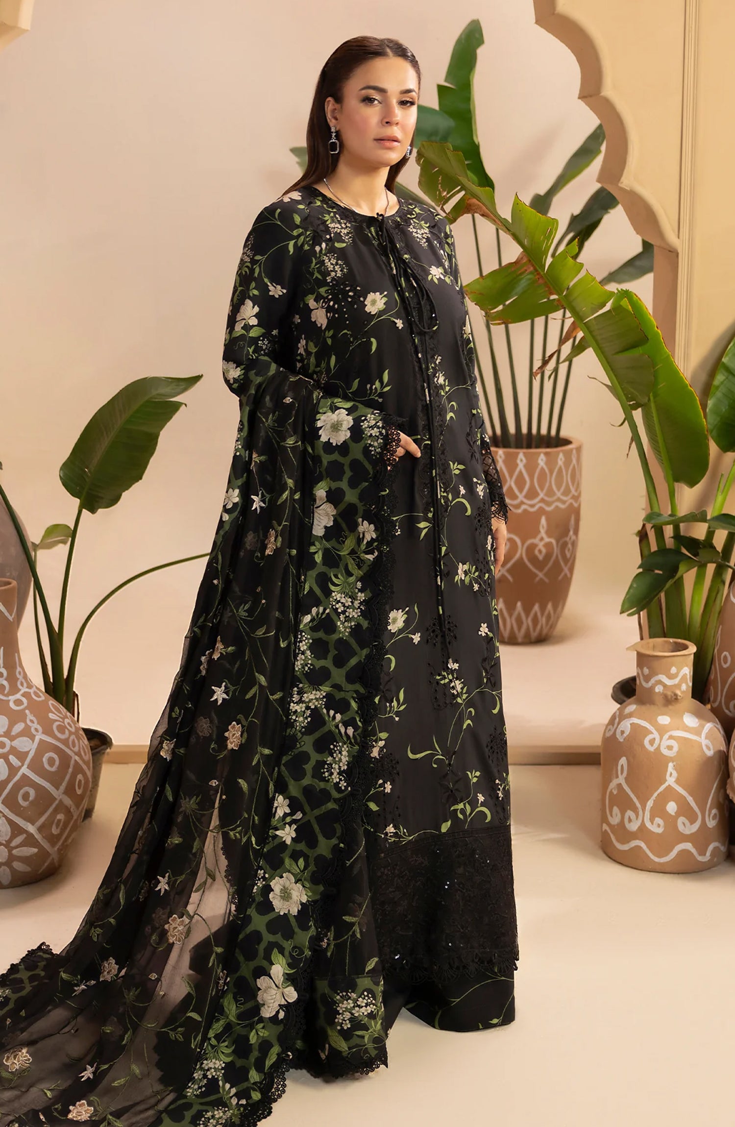 Al Karim Gulkar Embroidered Viscose Unstitched 3 Piece Suit - GK-07 - AK26GLK - Black - Winter Collection
