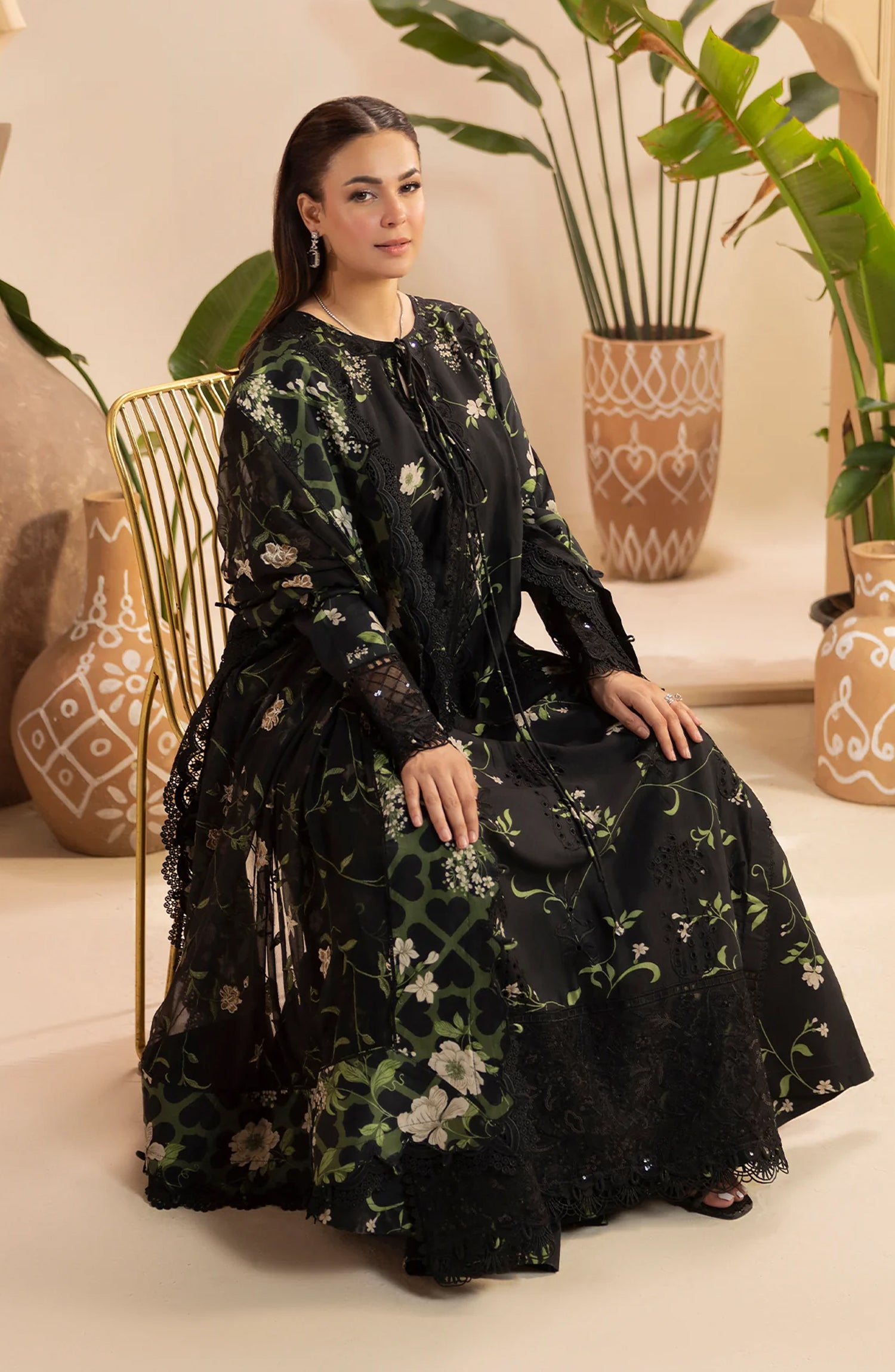 Al Karim Gulkar Embroidered Viscose Unstitched 3 Piece Suit - GK-07 - AK26GLK - Black - Winter Collection
