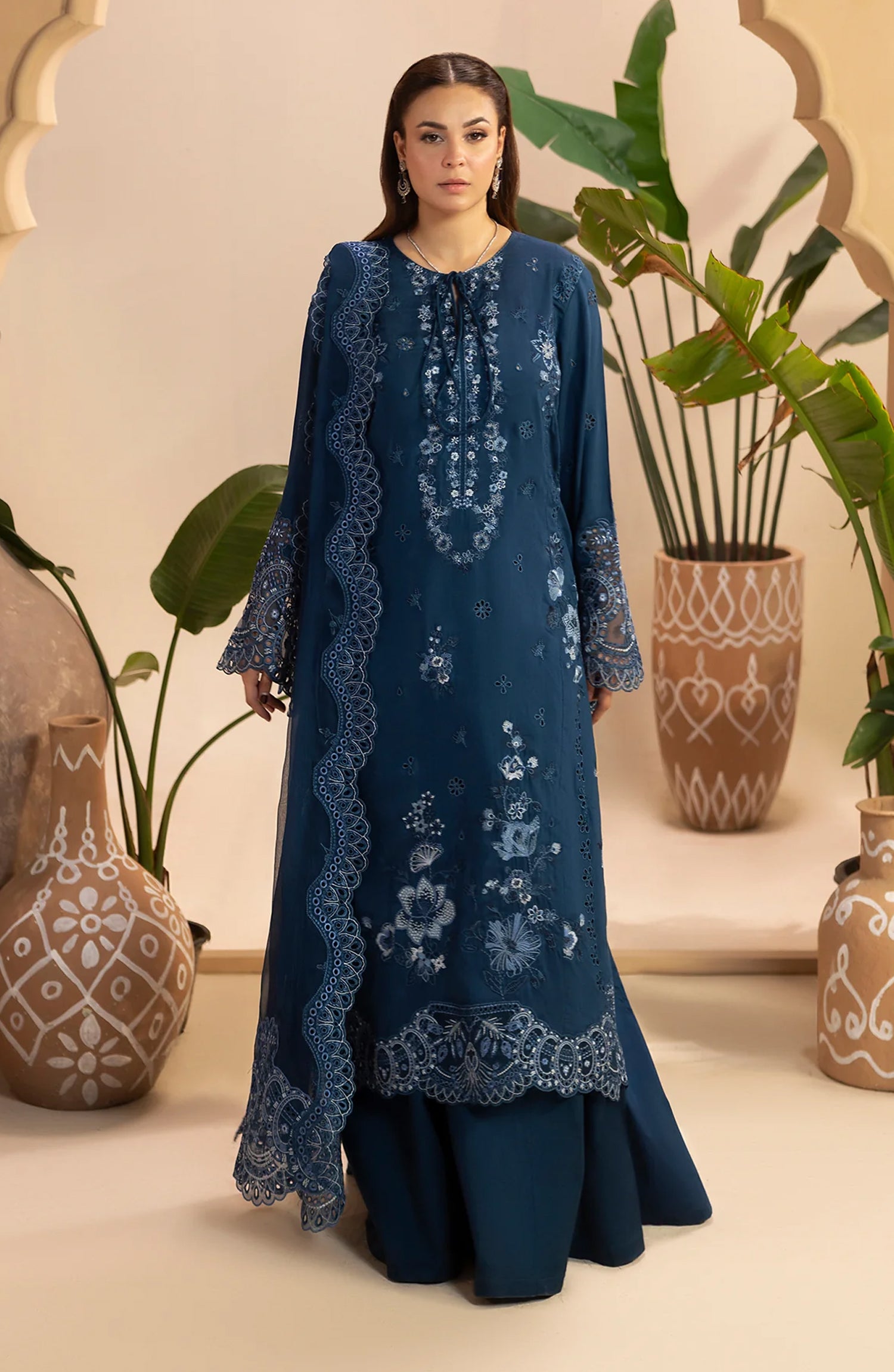 Al Karim Gulkar Embroidered Viscose Unstitched 3 Piece Suit - GK-08 - AK26GLK - Blue - Winter Collection