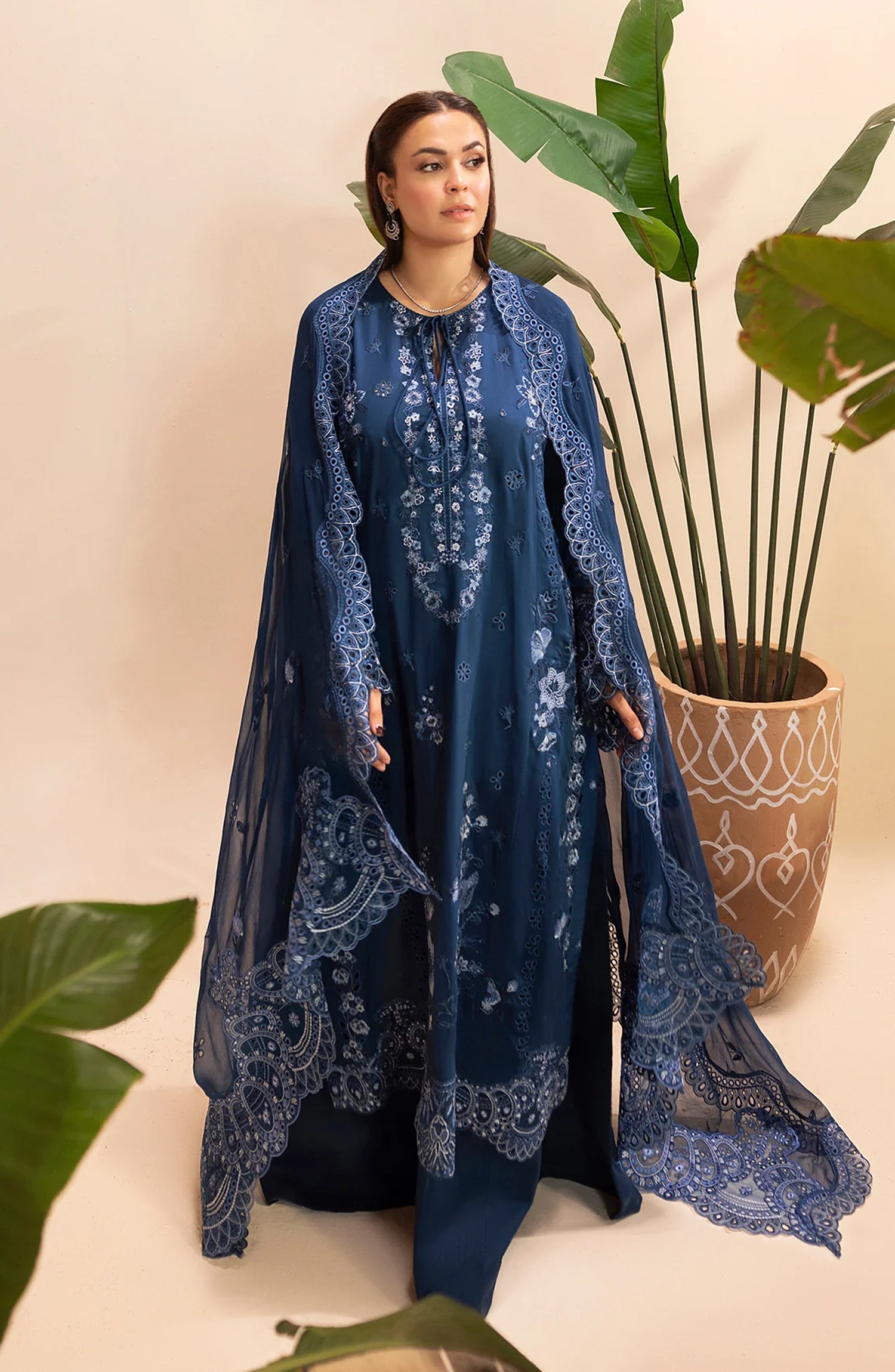 Al Karim Gulkar Embroidered Viscose Unstitched 3 Piece Suit - GK-08 - AK26GLK - Blue - Winter Collection