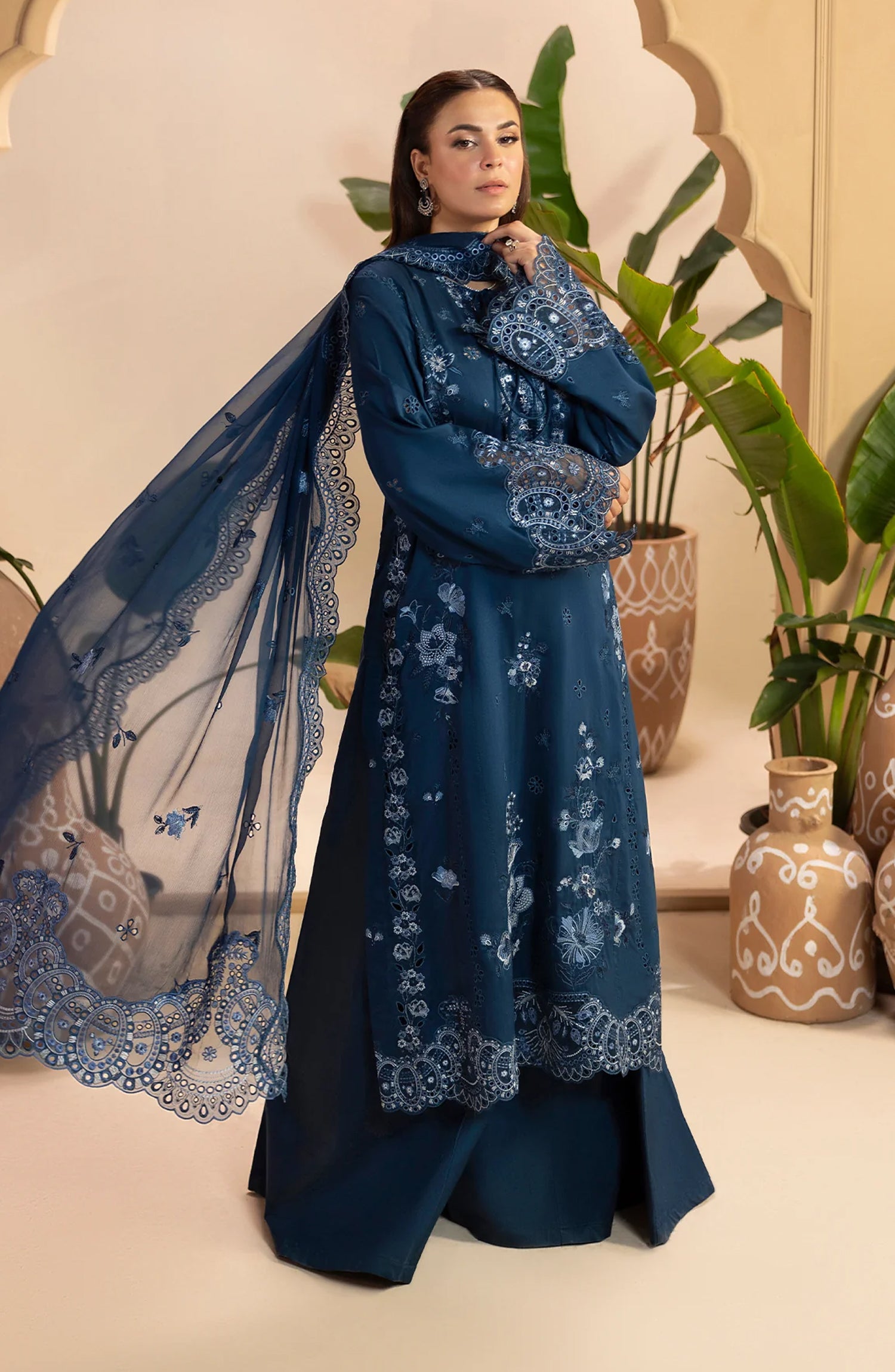 Al Karim Gulkar Embroidered Viscose Unstitched 3 Piece Suit - GK-08 - AK26GLK - Blue - Winter Collection