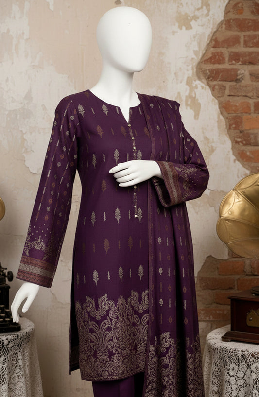 Al Karim Baroshia Lawn Unstitched 3 Piece Suit - D-08 - AK26BARS - Purple - Summer Collection