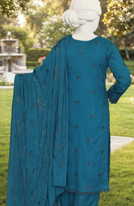 Al Karim Embroidered Lawn Unstitched 3 Piece Suit - D-05 - AK26FNL - Blue - Summer Collection