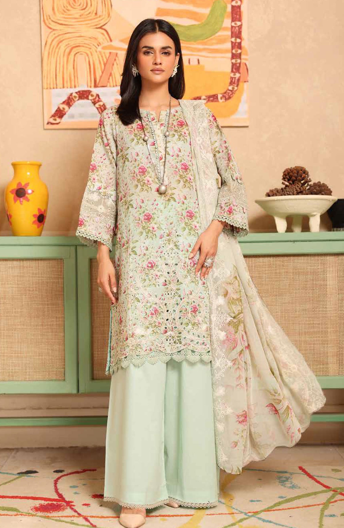 Aleeha by Johra Embroidered Lawn Unstitched 3 Piece Suit - JH-953 - JH25ALEH - Green - Summer Collection
