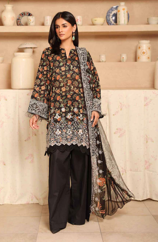 Aleeha by Johra Embroidered Lawn Unstitched 3 Piece Suit - JH-947 - JH25ALEH - Black - Summer Collection