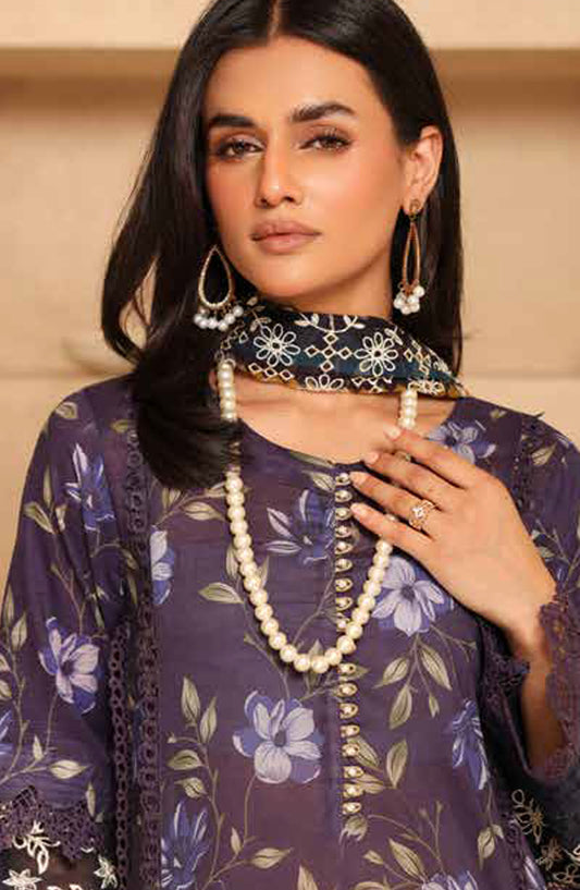 Aleeha by Johra Embroidered Lawn Unstitched 3 Piece Suit - JH-946 - JH25ALEH - Purple - Summer Collection
