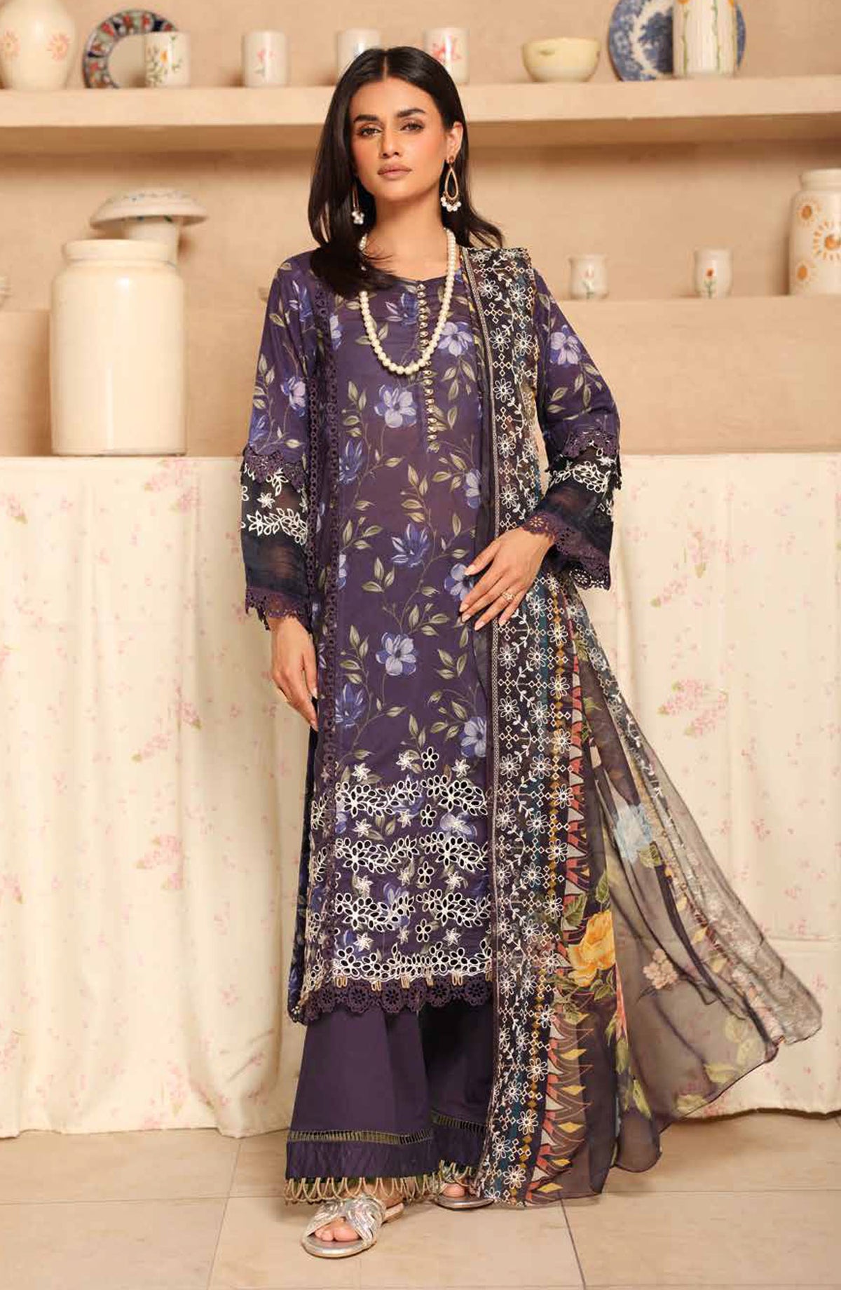 Aleeha by Johra Embroidered Lawn Unstitched 3 Piece Suit - JH-946 - JH25ALEH - Purple - Summer Collection