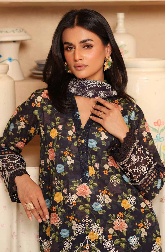 Aleeha by Johra Embroidered Lawn Unstitched 3 Piece Suit - JH-944 - JH25ALEH - Black - Summer Collection
