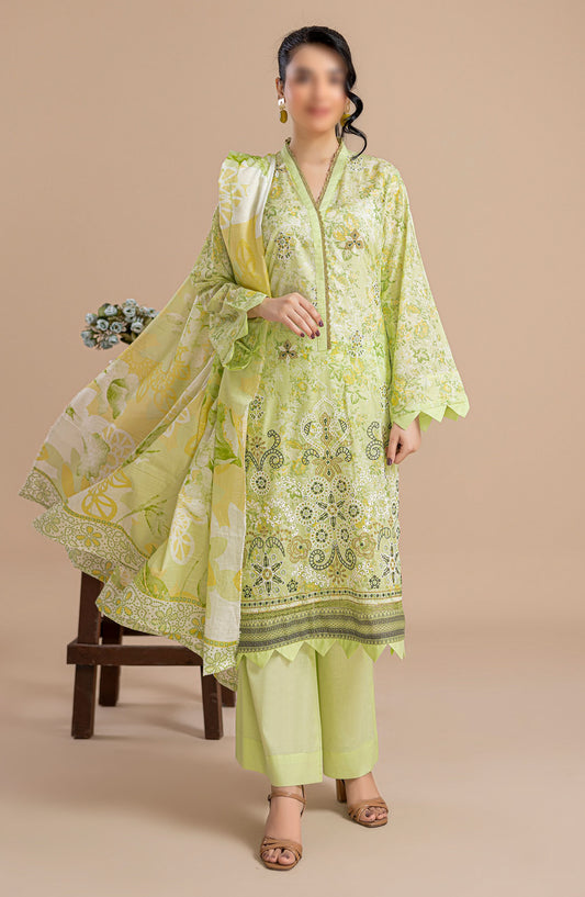 Aleen Embroidered Lawn Unstitched 3 Piece Suit - Design-07 - AK25ALN2 - Green - Summer Collection