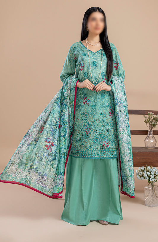 Aleen Embroidered Lawn Unstitched 3 Piece Suit - Design-05 - AK25ALN2 - Green - Summer Collection
