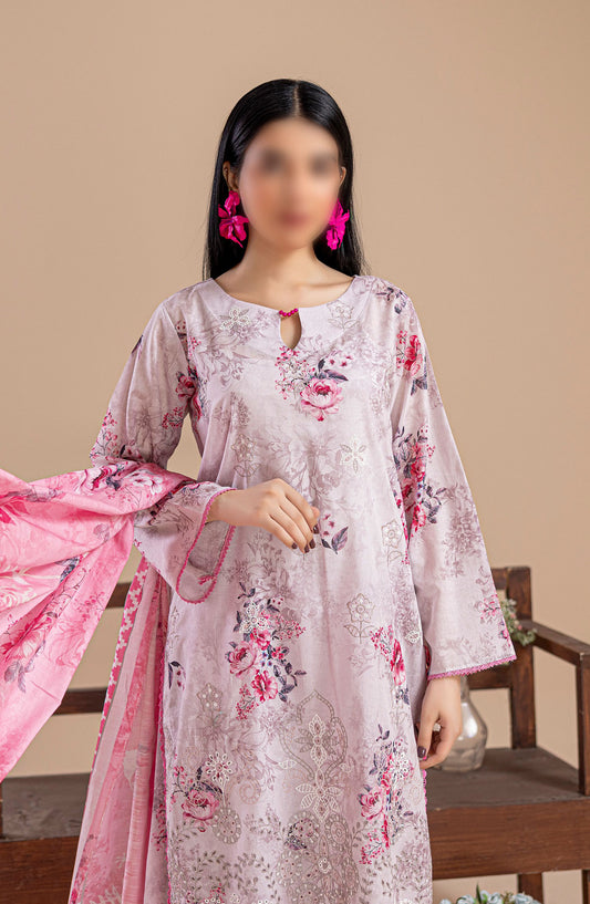 Aleen Embroidered Lawn Unstitched 3 Piece Suit - Design-03 - AK25ALN2 - Purple - Summer Collection