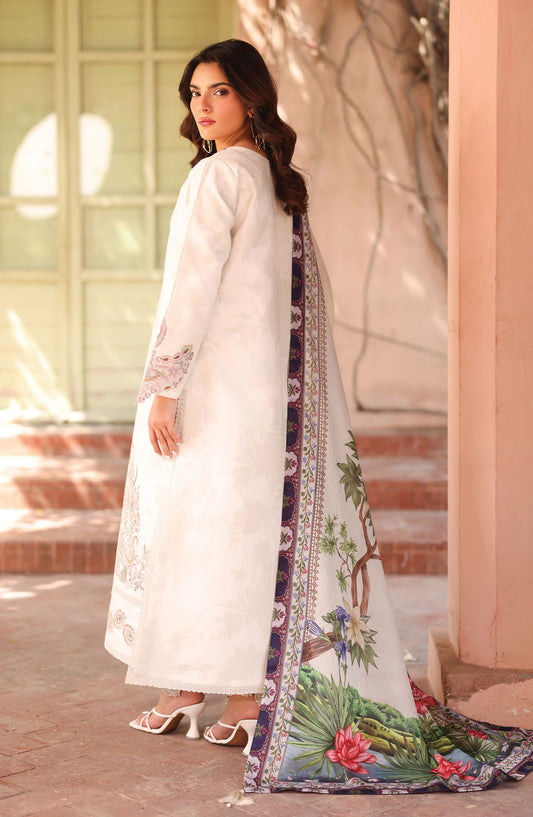Alizeh Embroidered Lawn Unstitched 3 Piece Suit - ALZ25ELP - AF-EPL-7035-KARIS - Pink - Eid Collection