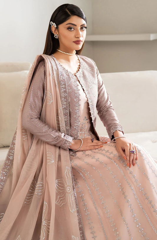 Alizeh Formals Embroidered Luxury Chiffon Unstitched 3 Piece Suit - ALZ25FR - AF-CH-2187 NISA - Pink - Festive Collection