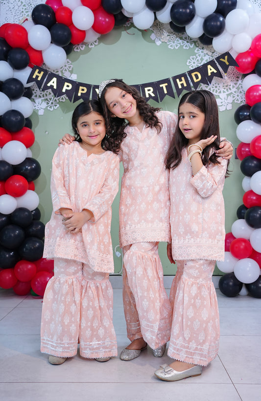 Aloo-Meeru-Hammi by Amna Khadija Printed Cotton Stitched 2 Piece Suit - AKAMH-10 - AM26AKAMH - Pink - Festive Girls Collection