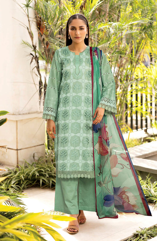 Alyana by Johra Embroidered Chikankari Lawn Unstitched 3 Piece Suit - JH-856 - JH25ALN - Green - Summer Collection