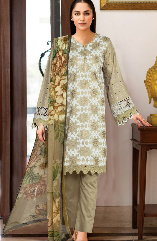 Alyana by Johra Embroidered Chikankari Lawn Unstitched 3 Piece Suit - JH-854 - JH25ALN - Green - Summer Collection