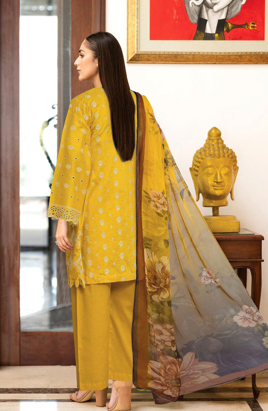 Alyana by Johra Embroidered Chikankari Lawn Unstitched 3 Piece Suit - JH-852 - JH25ALN - Mustard - Summer Collection