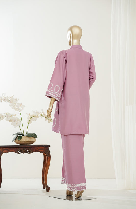 Amaya Mauzan by Amna Khadija Embroidered Dobby Stitched 2 Piece Co-ord Sets - AKAM-01 - AM26AMYA - Pink - Summer Collection