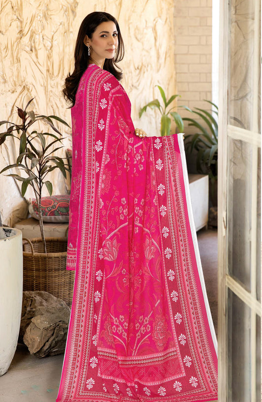 Amber by Johra Printed Lawn Unstitched 3 Piece Suit - JH-1104 - JH25AMBER - Pink - Casual Collection