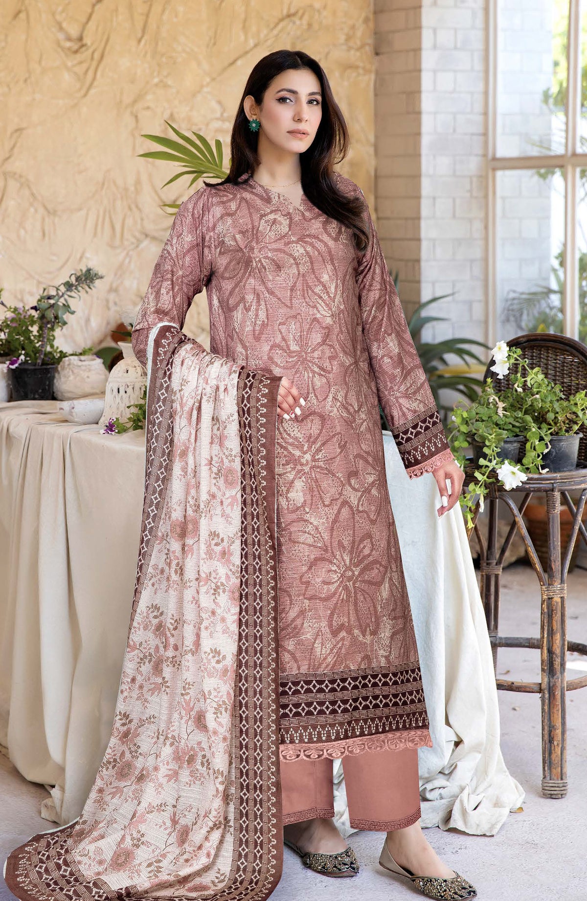 Amber by Johra Printed Lawn Unstitched 3 Piece Suit - JH-1101 - JH25AMBER - Pink - Casual Collection