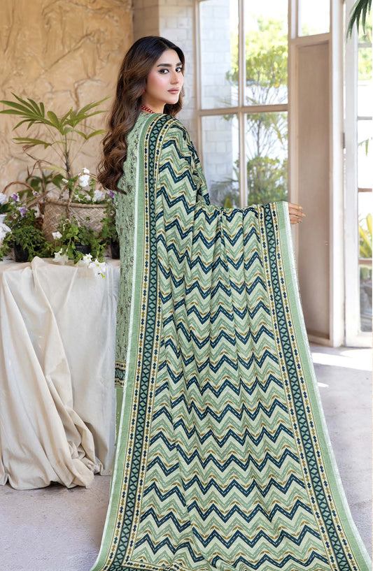 Amber by Johra Printed Lawn Unstitched 3 Piece Suit - JH-1100 - JH25AMBER - Green - Casual Collection