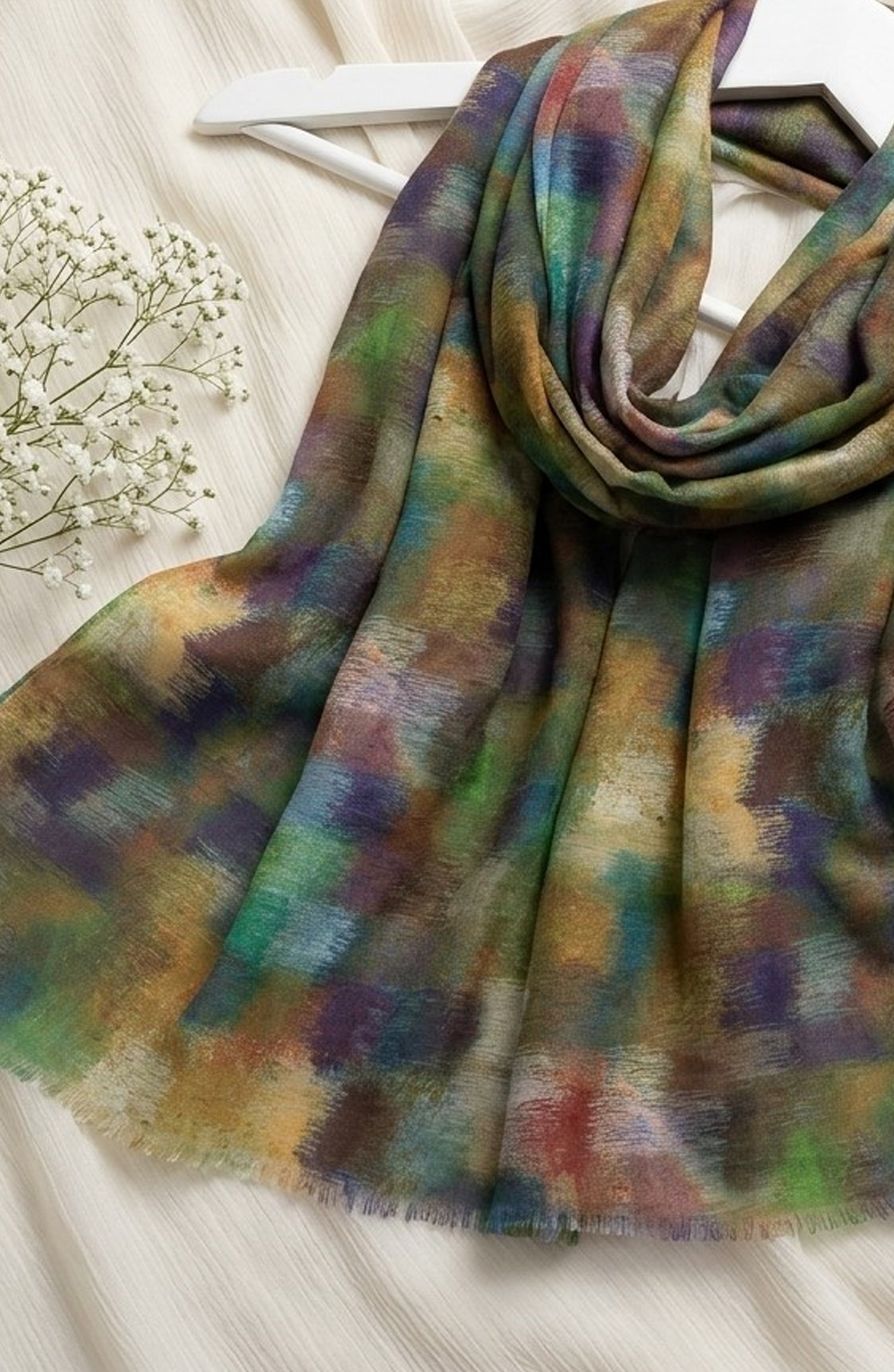 Amna Khadija Printed Twill Pure Lawn Stole - ALS-01 - AM26LST - Multi - Winter Collection