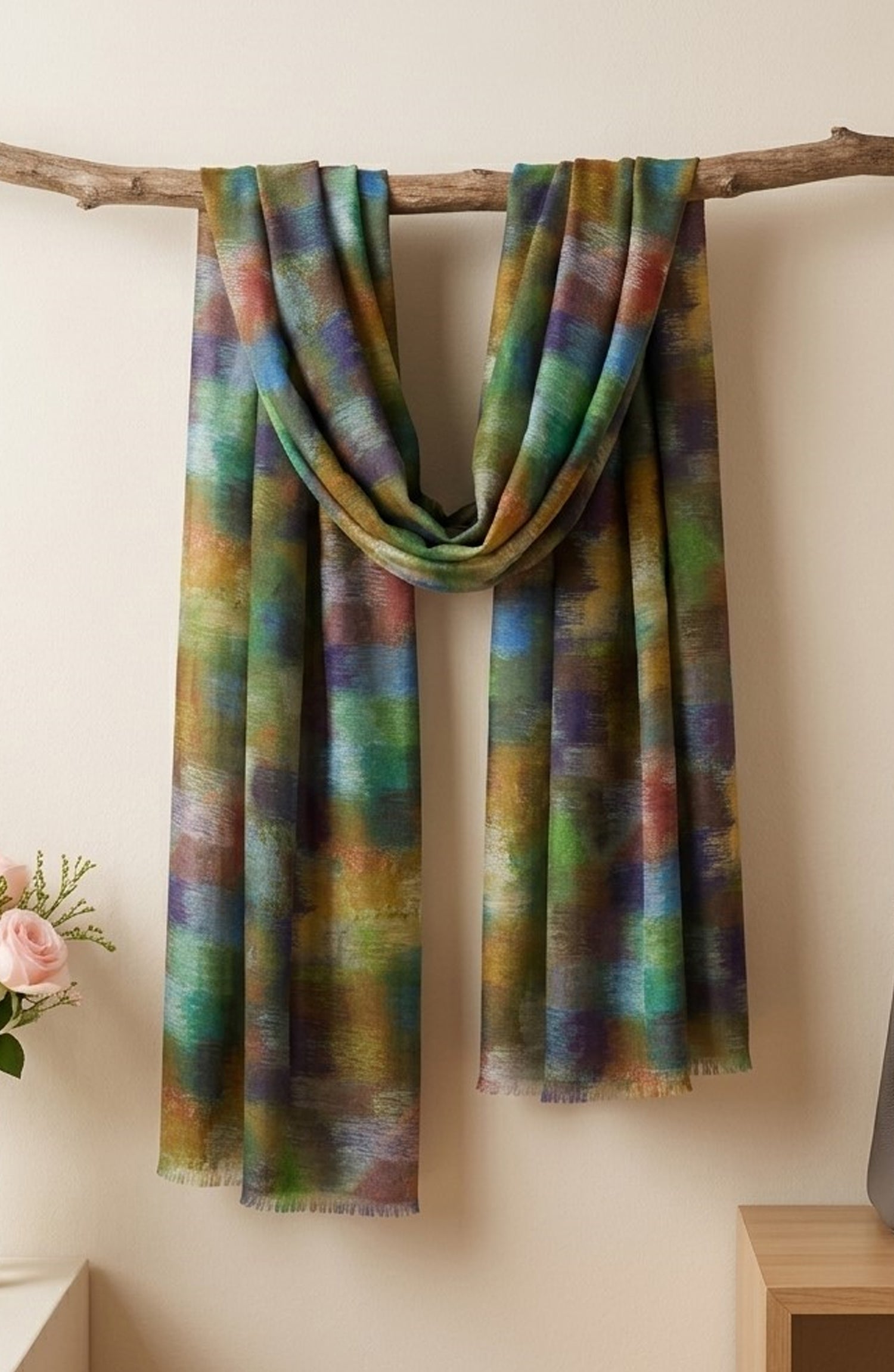 Amna Khadija Printed Twill Pure Lawn Stole - ALS-01 - AM26LST - Multi - Winter Collection