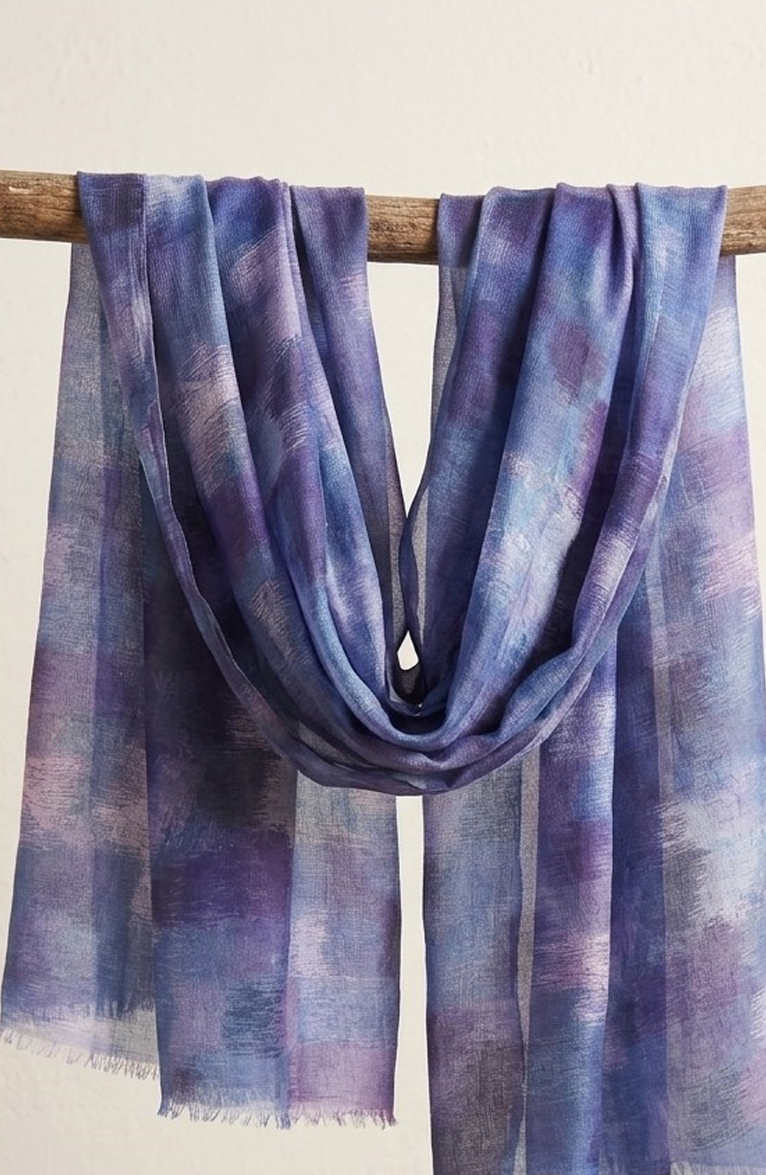 Amna Khadija Printed Twill Pure Lawn Stole - ALS-03 - AM26LST - Blue - Winter Collection