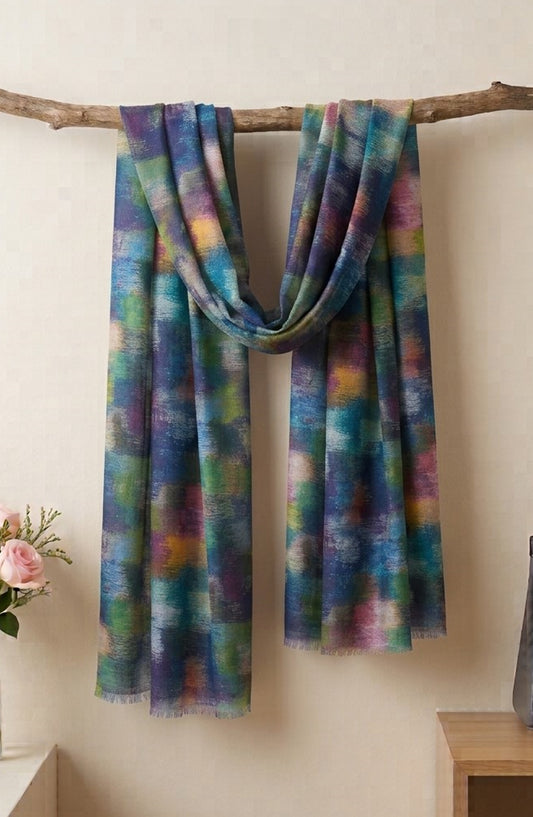 Amna Khadija Printed Twill Pure Lawn Stole - ALS-07 - AM26LST - Multi - Winter Collection