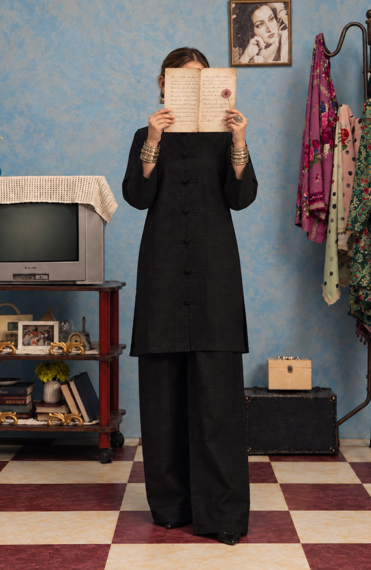 Amna Khadija Twinkle Khaddar Stitched 2 Piece Co-ord Set - AKTK-04 - AM26TWL - Black - Winter Collection