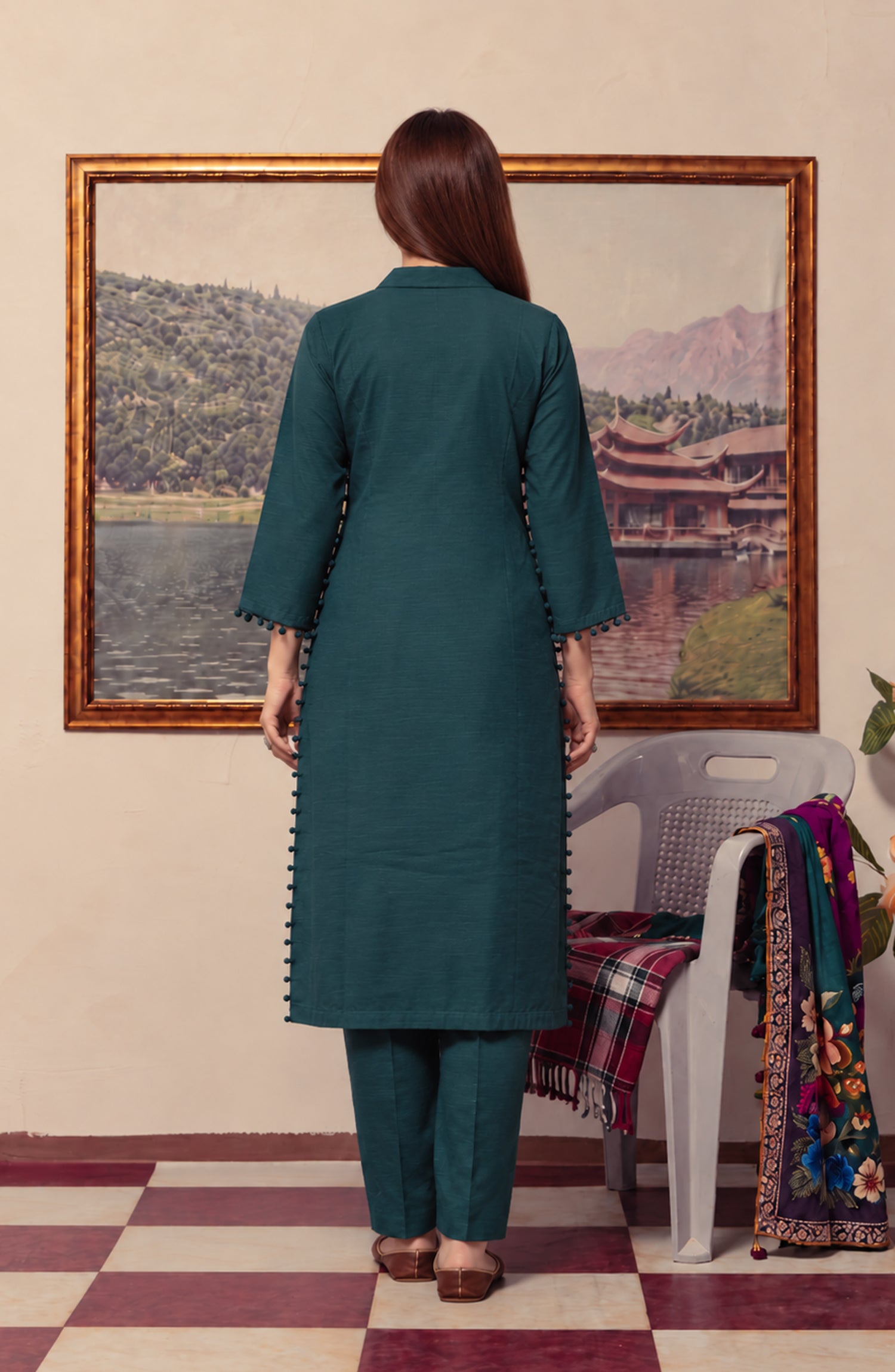 Amna Khadija Twinkle Khaddar Stitched 2 Piece Co-ord Set - AKTK-07 - AM26TWL - Green - Winter Collection