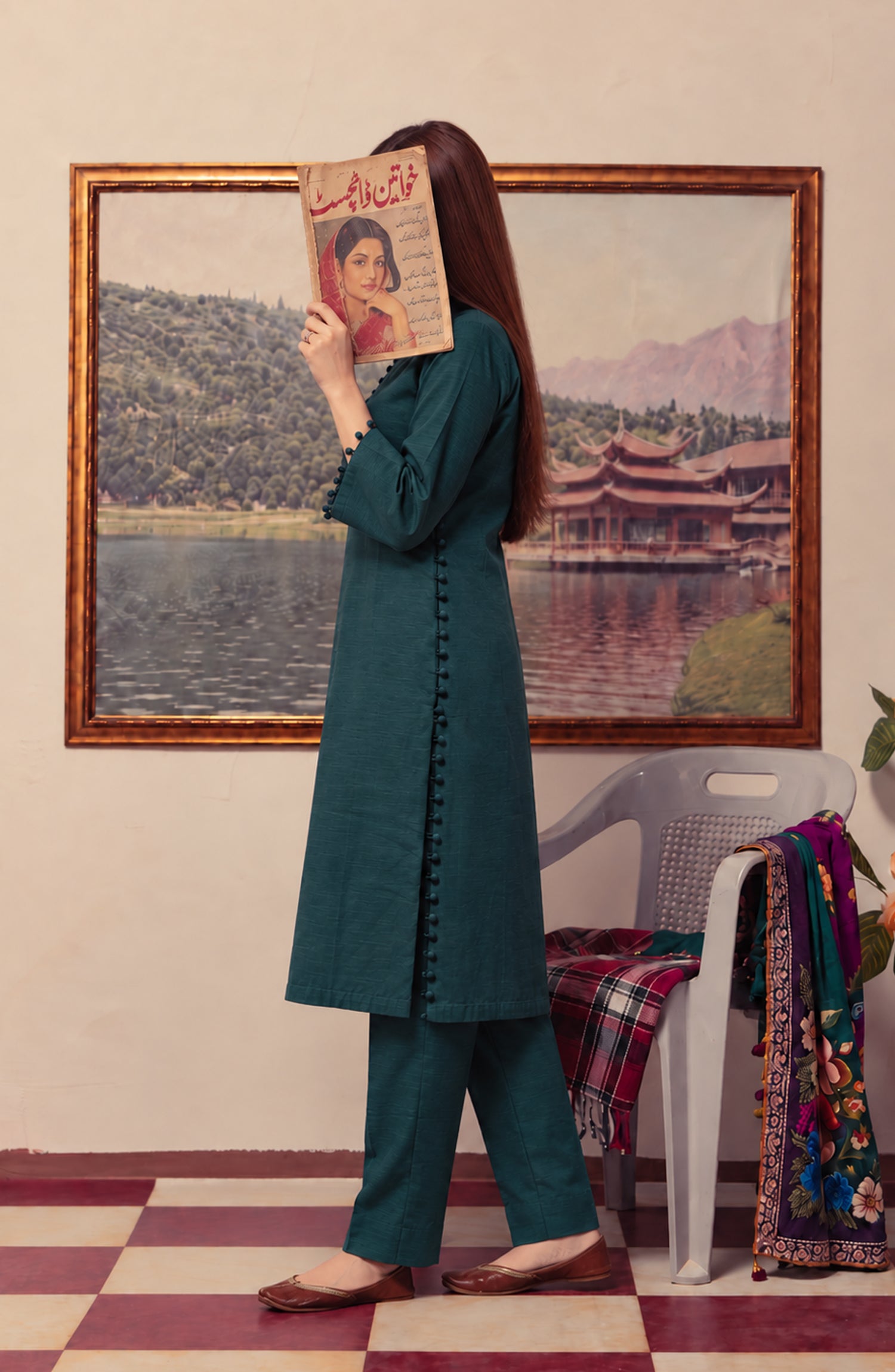 Amna Khadija Twinkle Khaddar Stitched 2 Piece Co-ord Set - AKTK-07 - AM26TWL - Green - Winter Collection