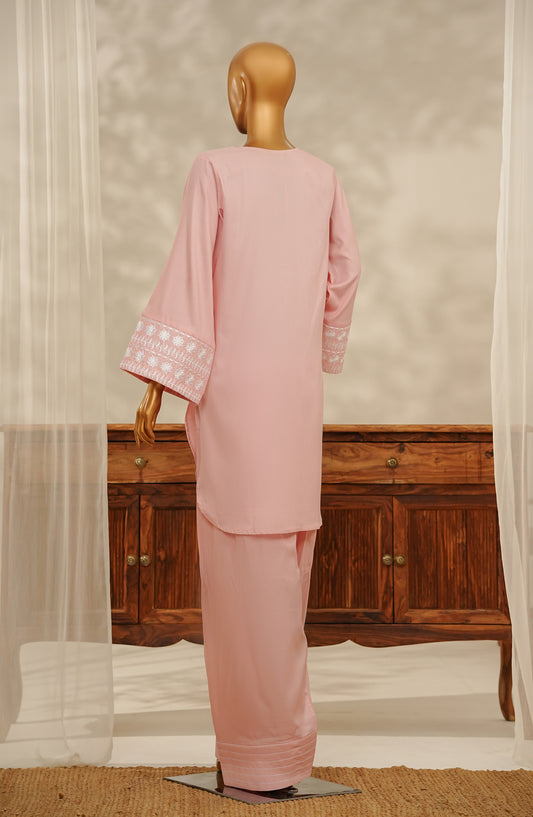 Amna Khadija Embroidered Lawn Stitched 2 Piece Suit - Design-07 - AK25VC5 - Pink - Casual Collection