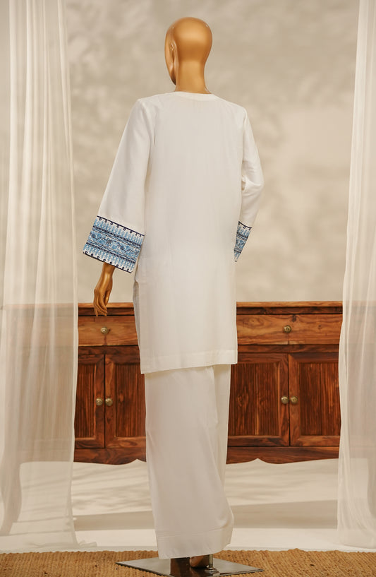 Amna Khadija Embroidered Lawn Stitched 2 Piece Suit - Design-04 - AK25VC5 - White - Casual Collection