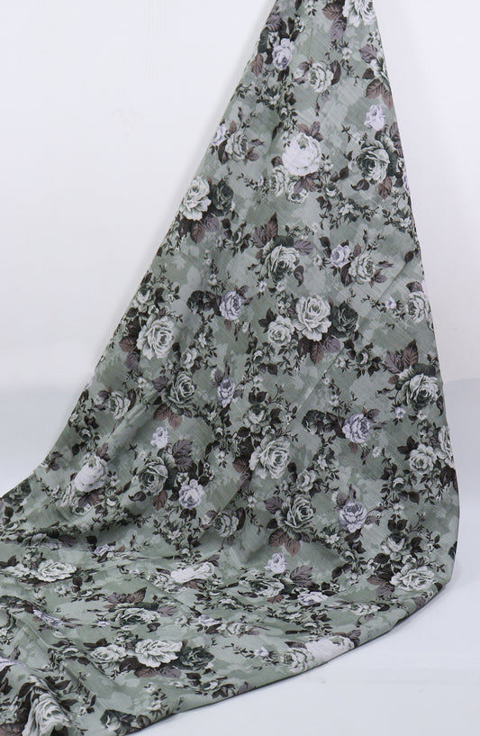 Amna Khadija Classic Printed Bana Dora Lawn Unstitched 2 Piece Suit - Design-43 - AK25CFL6 - Grey - Summer Collection