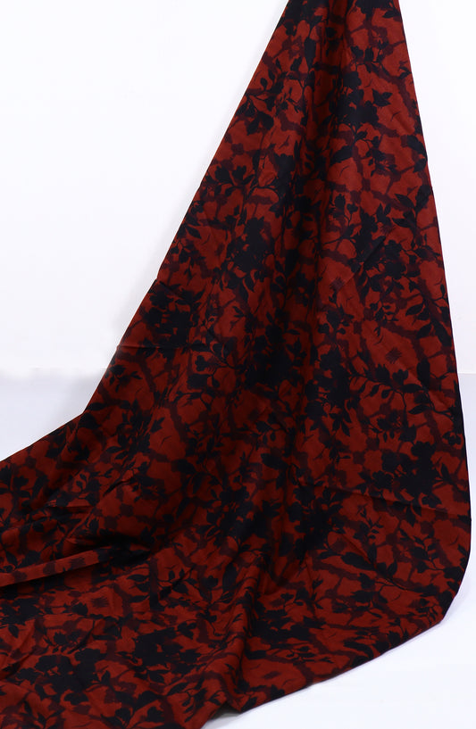 Amna Khadija Classic Printed Bana Dora Lawn Unstitched 2 Piece Suit - Design-45 - AK25CFL6 - Red - Summer Collection