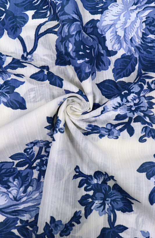 Amna Khadija Classic Printed Bana Dora Lawn Unstitched 2 Piece Suit - Design-48 - AK25CFL6 - Blue - Summer Collection