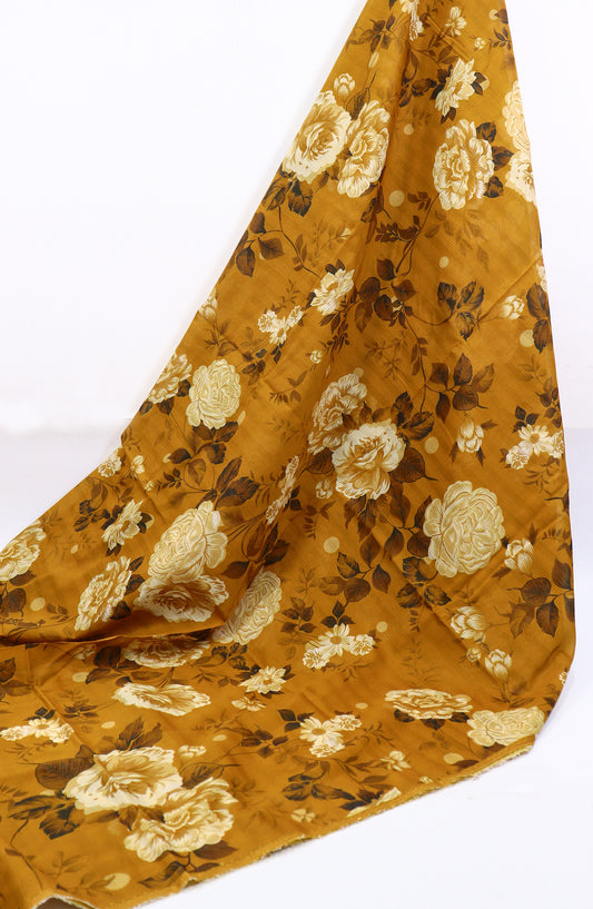 Amna Khadija Classic Printed Bana Dora Lawn Unstitched 2 Piece Suit - Design-49 - AK25CFL6 - Mustard - Summer Collection