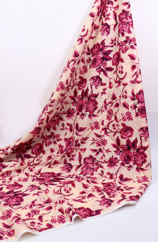 Amna Khadija Classic Printed Bana Dora Lawn Unstitched 2 Piece Suit - Design-50 - AK25CFL6 - Pink - Summer Collection