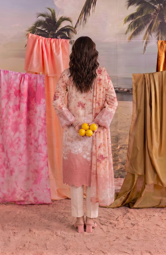 Amna Khadija Bella Doria Embroidered Lawn Unstitched 3 Piece Suit - AKBD-01 - AM26BLDR - Pink - Summer Collection